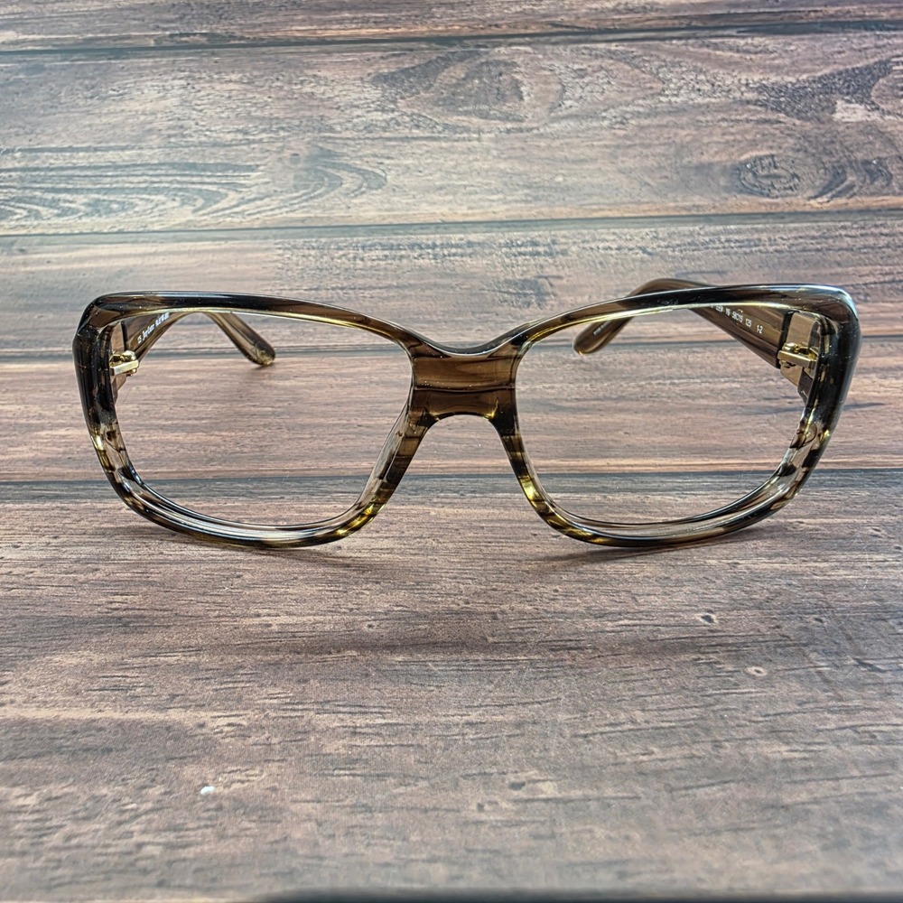 Juicy Couture Glitterati/S Brown Striped‎ Eyeglasses EE9 Y6 58-15-125 Gold Logo